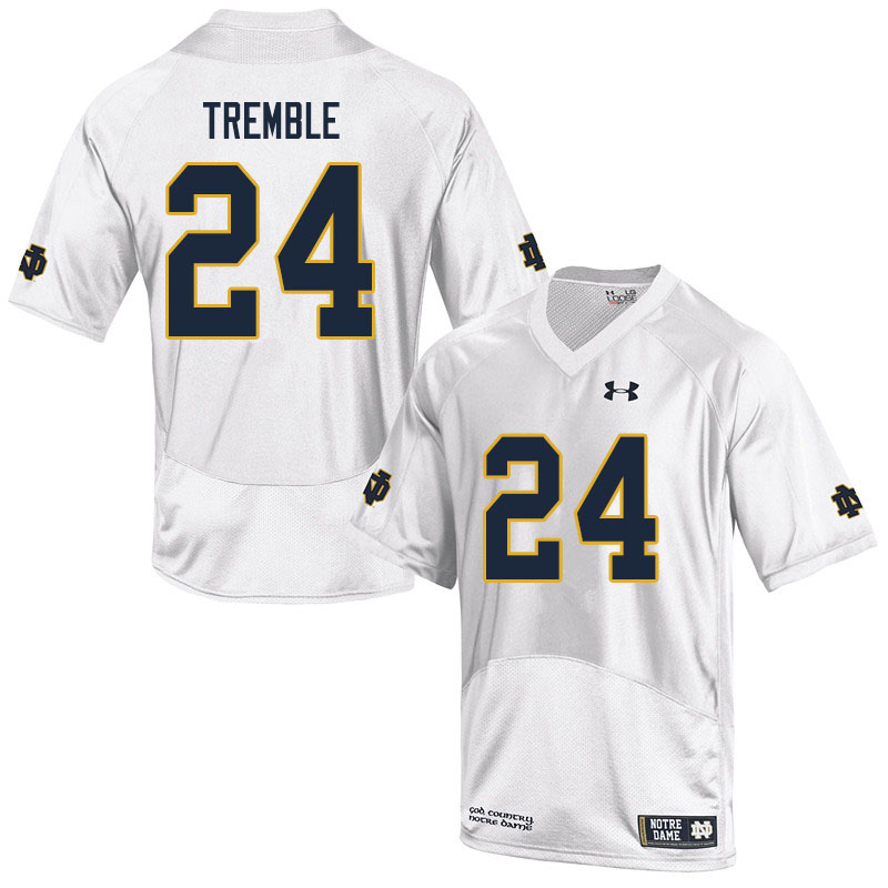 Men #24 Tommy Tremble Notre Dame Fighting Irish College Football Jerseys Sale-White - Click Image to Close